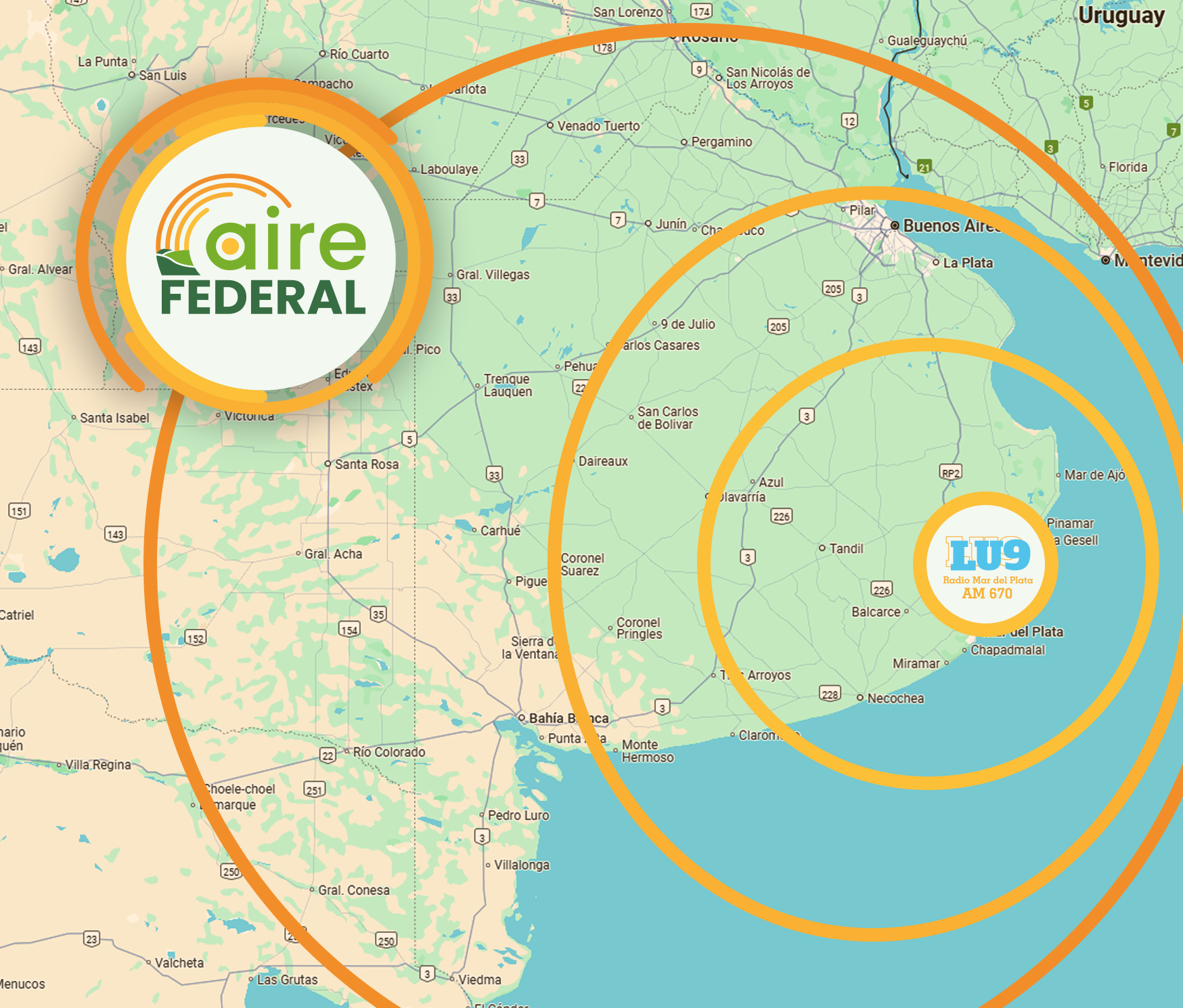 Mapa de cobertura Aire Federal
